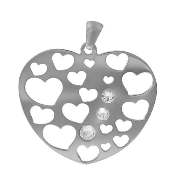 Heart Pendant Swarovski Crystal Sterling Silver - Picture 6 of 6